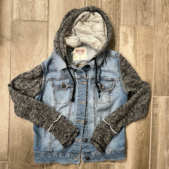 Mossimo Supply Co. Women's Light Blue Denim Jacket with Hood Size M - Picture 3 of 4